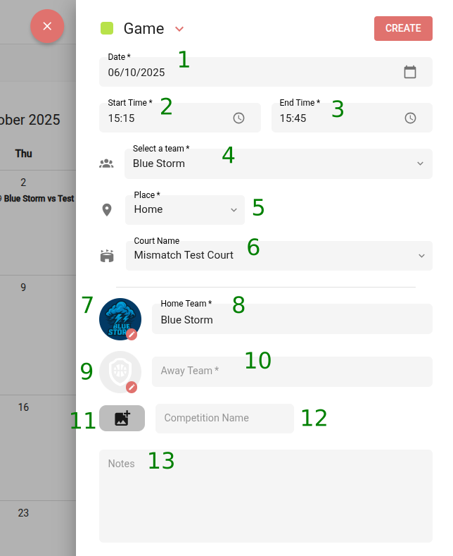 Game event basic settings
