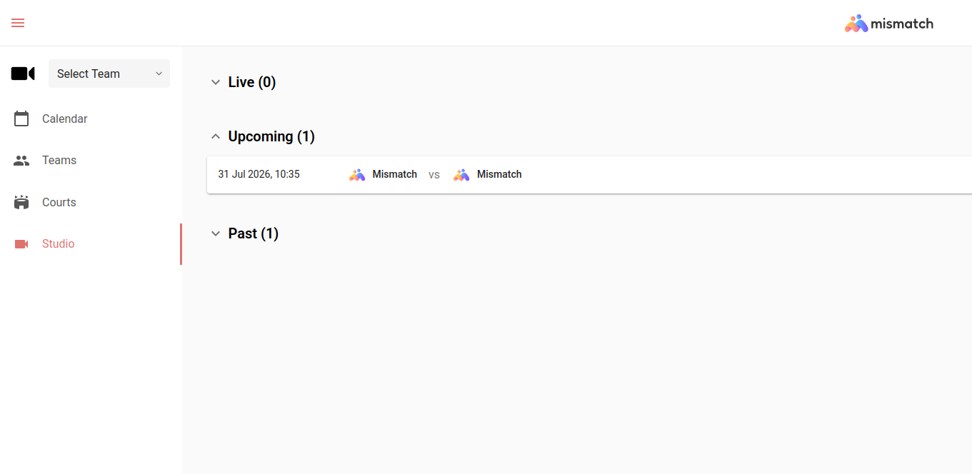 Studio item in the main menu, and a game in the Upcoming group